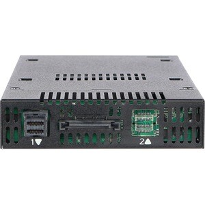 Icy Dock MB833M2K-B Drive Enclosure for 3.5" M.2, PCI Express NVMe - Mini-SAS HD Host Interface Internal - Black - Hot Swa