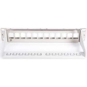 DIGITUS Professional 12 Port(s) Blank Patch Panel - Light Grey - 1U High - Rack-mountable