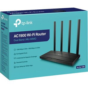 TP-Link Archer C80 Wi-Fi 5 IEEE 802.11ac Ethernet Wireless Router - 2.40 GHz ISM Band - 5 GHz UNII Band - 4 x Antenna(4 x 