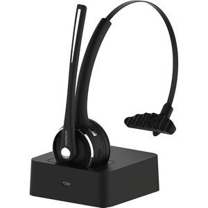 Naztech N980 BT Wireless Headset with Base - Black - Stereo - Wireless - Bluetooth - 33 ft - Over-the-head - Binaural - Su