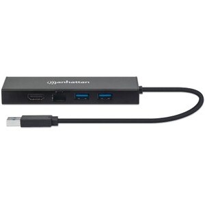 USB-A Dock/Hub, Ports (x5): Ethernet, HDMI, USB-A (x2) and VGA, Micro-USB Power Input Port (Optional, only when additional