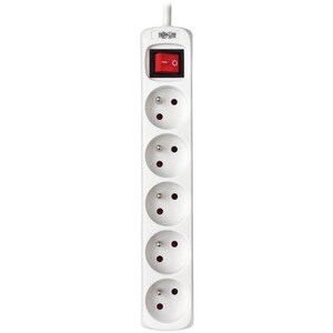 Eaton Tripp Lite Series 5-Outlet Power Strip - French Type E Outlets, 220-250V AC, 16A, 1.5 m Cord, Type E Plug, White - F