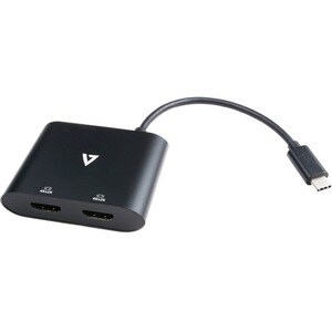 V7 V7UC-2HDMI-BLK A/V Adapter - 1 x Type C USB Male - 2 x HDMI 1.4 Digital Audio/Video Female - 3840 x 2160 Supported - Black
