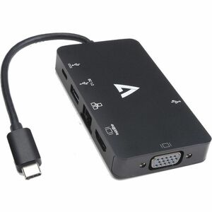 V7 V7UC-U3CRJ45HDVG-BLK USB Type C Docking Station for Desktop PC - 100 W - 4 x USB Ports - 2 x USB 3.0 - USB Type-C - Net