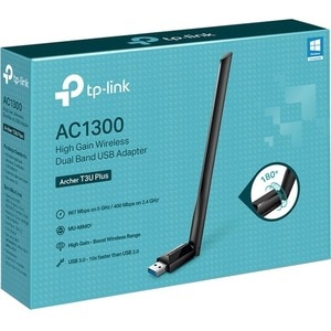 TP-Link T3U Plus IEEE 802.11ac Dual Band Wi-Fi Adapter for Desktop Computer/Notebook - USB 3.0 - 1.27 Gbit/s - 2.40 GHz IS