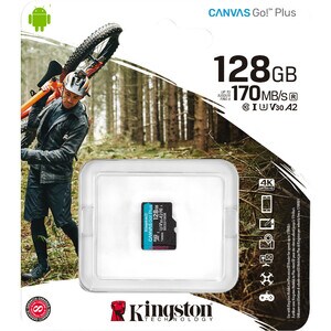 Kingston Canvas Go! Plus SDCG3 128 GB Class 10/UHS-I (U3) microSDXC - 170 MB/s Read - 90 MB/s Write