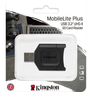 Kingston Technology MobileLite Plus. Compatible memory cards: SD, Product colour: Black. Interface: USB 3.2 Gen 1 (3.1 Gen