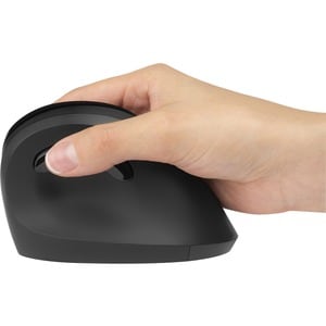 Kensington Pro Fit Ergo Vertical Wireless Mouse - Wireless - Radio Frequency - Black - USB - 1600 dpi - Scroll Wheel - 6 B