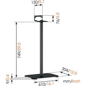 Vogel's SOUND Lautsprecherständer - 6,50 kg TragfähigkeitDisplay Type Supported: - 74,9 cm Höhe x 41 cm Breite x 30,4 cm T