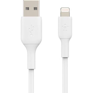 Belkin 3 m Lightning/USB Data Transfer Cable - 1 - First End: Lightning - Male - Second End: USB Type A - Male - MFI - White