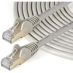 StarTech.com 10m CAT6a Ethernet Cable - 10 Gigabit Category 6a Shielded Snagless 100W PoE Patch Cord - 10GbE Grey UL Certi
