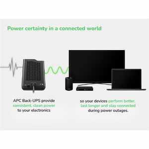APC Back-UPS 850VA, 120V, 2 USB charging ports, 9 NEMA outlets (3 surge) - Tower - 8 Hour Recharge - 2 Minute Stand-by - 1