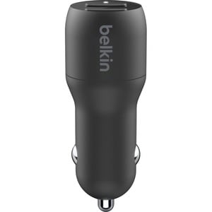 Belkin BoostCharge Dual USB-A Car Charger 24W + USB-A to Lightning Cable - 5 V DC/4.80 A Output