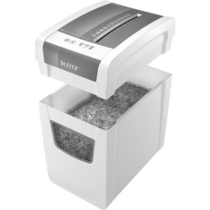 Leitz IQ Slim Paper Shredder - Continuous Shredder - Cross Cut - 10 Per Pass - for shredding Paper - 4 mm x 28 mm Shred Si
