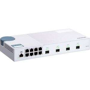 Conmutador Ethernet QNAP  QSW-M408S 8 Puertos Gestionable - 2 Capa compatible - Modular - Par trenzado, Fibra Óptica - De 
