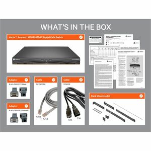 Vertiv Avocent MPU KVM Switch | 32 port | 8 Digital Path | Dual AC Power TAA - KVM over IP Switches| Remote Access to KVM,