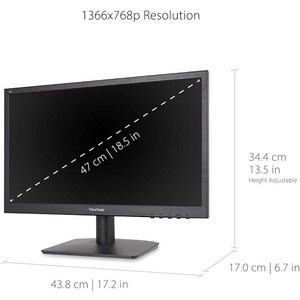 Monitor LED ViewSonic Value VA1903H 19" Class HD - 16:9 - 47cm (18.5") Viewable - Torsión Nemática (TN) - LED Retroilumina