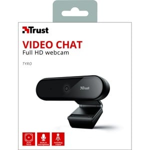 Cámara Web Trust Tyro - 30 fps - Negro, Plata - USB 2.0 - 1920 x 1080 Vídeo - Auto-foco - Micrófono - Portátil, Ordenador