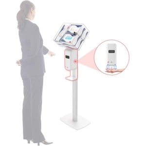 CTA Digital: Premium Thin Profile Sanitizing Station (White) - 48" Height - Floor - Steel, Acrylic - White