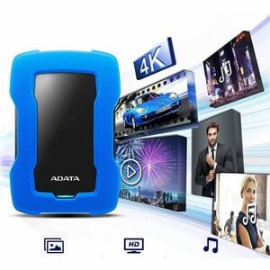 Adata HD330 AHD330-1TU31-CBL 1 TB Portable Hard Drive - External - Blue - Gaming Console Device Supported - USB 3.1 - 256-