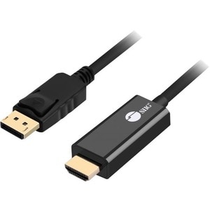 SIIG DisplayPort 1.2 To HDMI 6ft Cable 4K/30Hz - 6 ft DisplayPort/HDMI A/V Cable for Audio/Video Device, HDTV, PC, Monitor