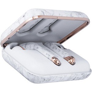 Happy Plugs Air 1 Plus True Wireless Earbud Stereo Earset - White Marble - Binaural - In-ear - 3048 cm - Bluetooth - 16 Oh