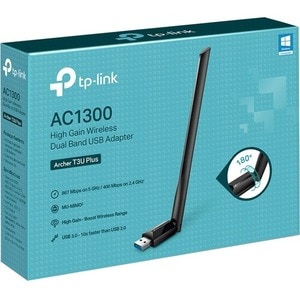 TP-Link Archer T3U Plus - IEEE 802.11ac Dual Band Wi-Fi Adapter for Desktop Computer/Notebook - AC1300Mbps USB 3.0 - with 