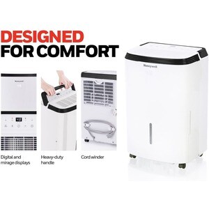 Honeywell TP50WKN Portable Dehumidifier - 3000 Sq. Ft. - 50 Pints/Day - ENERGY STAR Certified - 7 Pint Tank - White
