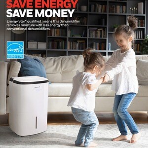 Honeywell TP70WKN Portable Dehumidifier - 4000 Sq. Ft. - 70 Pints/Day - ENERGY STAR Certified - 14 Pint Tank - White