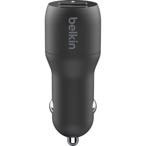 Belkin BoostCharge Dual USB-A Car Charger 24W + USB-A to Lightning Cable - 24 W - 1.01 m Cable - 12 V DC Input - 5 V DC Ou