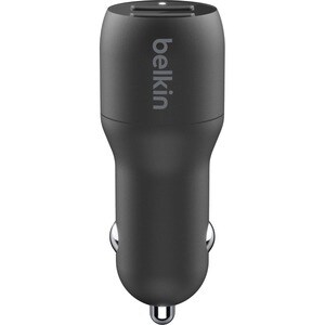 Belkin BoostCharge Dual USB-A Car Charger 24W + USB-A to USB-C Cable - 24 W - 1.01 m Cable - 12 V DC Input - 5 V DC Output