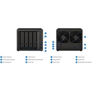 Synology DiskStation DS920+ 4 x Gesamtzahl Einschübe SAN/NAS-Speichersystem Celeron J4125 Quad-Core 2 GHz - 4 GB RAM - DDR