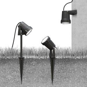 Faretto innr - Nero - LED Bulbo - 4,50 W - Alluminio, Con dorsi plastici per Outdoor, Garden, Balcone - 80 mm Altezza x 80