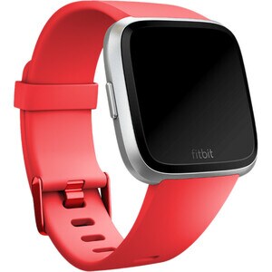 Fitbit Classic Adjustable Smartwatch Band - Large (L) - Scarlet - Elastomer, Aluminium