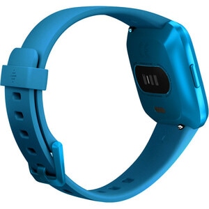 Fitbit Versa Lite Edition Smart Watch - Rectangular Case Shape - Marina Blue Body Color - Glass, Aluminium Body Material -