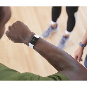Fitbit Charge 3 Smart Band - Frost White, Graphite Aluminum Body Color - Leather, Aluminium Body Material - Woven, Elastom