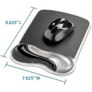 Kensington Duo Gel Mouse Pad Wrist Rest - Gray - 7.63" (193.68 mm) - Black/Gray - Gel 