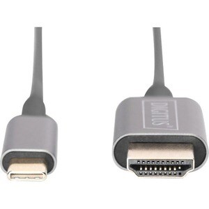 Digitus USB-C - HDMI video adapter cable, UHD 4K / 30 Hz. Cable length: 1.8 m, Connector 1: USB Type-C, Connector 2: HDMI 