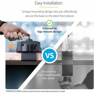 StarTech.com ARMSLIM2USB3 Soporte de Escritorio con Brazo para Monitor con 2 Puertos USB 3.0 - VESA - Altura ajustable - 1