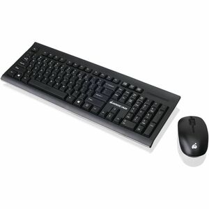 IOGEAR Long range wireless keyboard and mouse combo - USB Wireless RF - 104 Key - Black - USB Wireless RF Mouse - Black - 