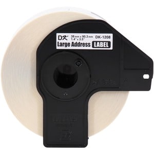 Brother DK Address Label - 1 2/5" Width x 3 1/2" Length - Rectangle - Thermal - Paper - 400 / Roll - 3 / Roll