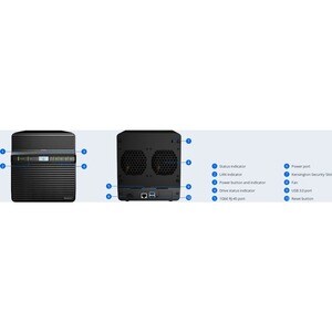 Synology DiskStation DS420j SAN/NAS Storage System - RTD1296 Quad-core (4 Core) 1.40 GHz - 4 x HDD Supported - 64 TB Suppo