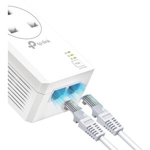 TP-Link Powerline Network Adapter - 2 - 2 x Network (RJ-45) - 1000 Mbit/s Powerline - 300 m Distance Supported - HomePlug 