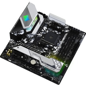ASRock B550M Steel Legend Desktop Motherboard - AMD B550 Chipset - Socket AM4 - Micro ATX - 128 GB DDR4 SDRAM Maximum RAM 