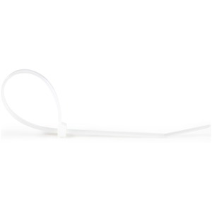 StarTech.com Kabelbinder - 203x4 mm, selbstsichernde Nylon-Kabelbinder mit gebogener Spitze, 94V-2/UL, weiß, 100 Stück - K