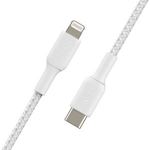 Belkin Braided USB-C to Lightning Cable (2m / 6.6ft, White) - 2.01 m Lightning/USB-C Data Transfer Cable for iPad, iPad Pr