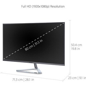 Monitor LED ViewSonic Entertainment VX3276-mhd 32"" (81.3cm) Class Full HD - 16:9 - Plata metálico - 31.5"" (80cm) Viewabl