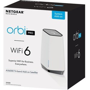 Netgear Orbi Pro SXS80 802.11ax 5.86 Gbit/s Wireless Access Point - 2.40 GHz, 5 GHz - 5 x Network (RJ-45) - Gigabit Ethern