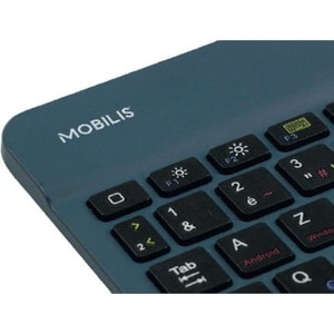Clavier MOBILIS - Sans fil Connectivité - Français - Bleu - Bluetooth - Smartphone, TV, Tablette