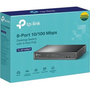 TP-Link TL-SF1008LP 8 Anschlüsse Verwaltbar Ethernet-Switch - 2 Unterstützte Netzwerkschicht - 47,10 W Stromverbrauch - 41